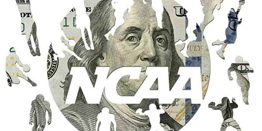 NCAA logo and money